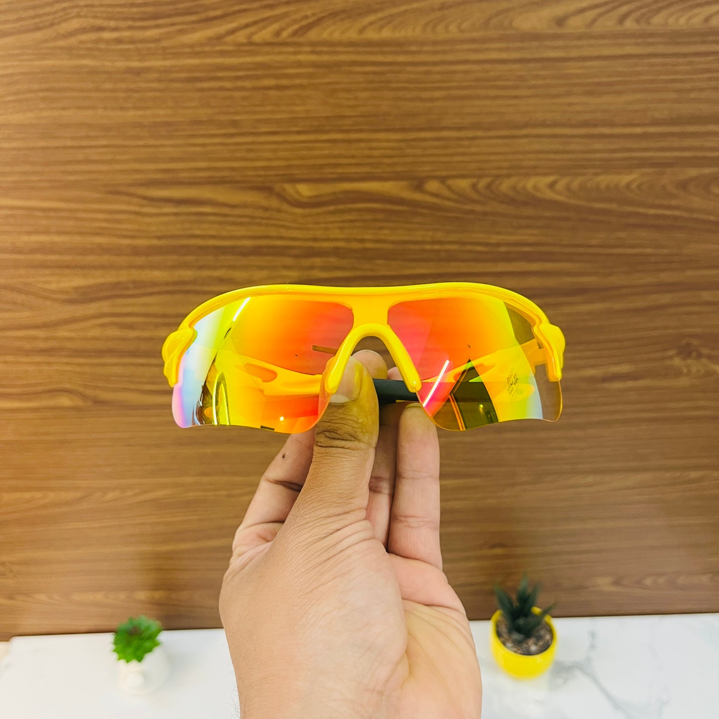 Yellow Color SS Non Polarised Sports Sunglasses For Men Women Kids, Outdoor Cricket Cycling Running Hiking Fishing Sunglasses With Free Cover