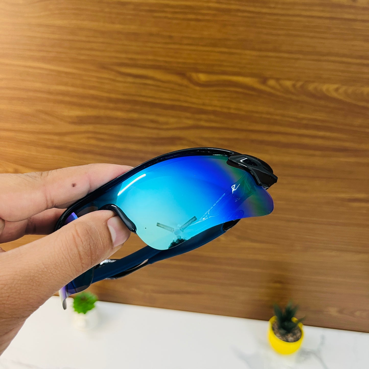 Black-Blue Color SS Non Polarised Sports Sunglasses For Men Women Kids, Outdoor Cricket Cycling Running Hiking Fishing Sunglasses With Free Cover