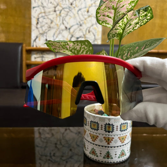 Hydra Red Golden Premium Unisex Sports Sunglass