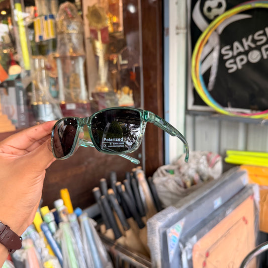Adidas Trans Green Black Mercury Polarised Premium Rectangle Frame Sports Sunglass with Free Sunglasses Cover