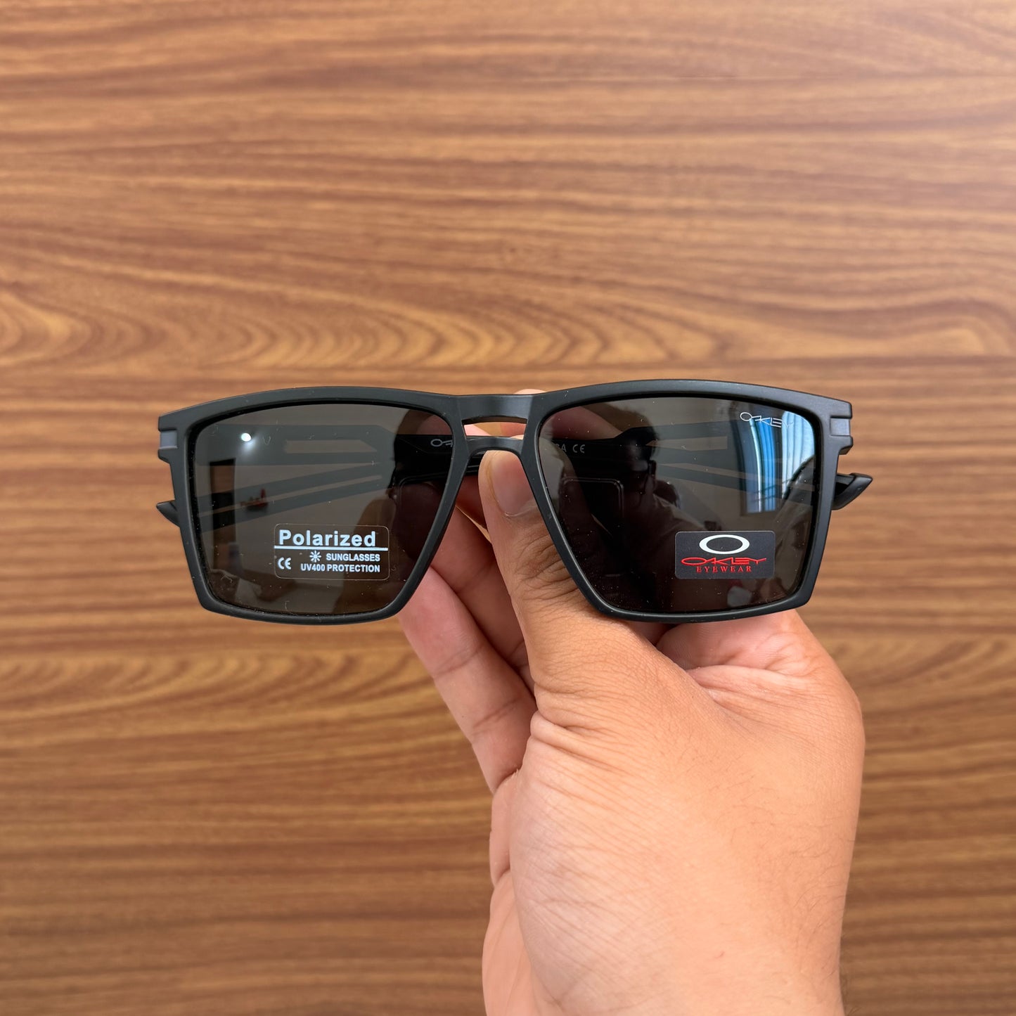 Oakley light weight Super Comfortable Rectangular Frame Sunglasses With Free cover - Black Colour