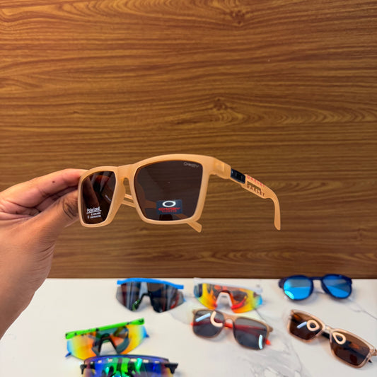 OAK. Sandstone Brown-Lens Rectangle Frame Light Weight Premium Sunglasses