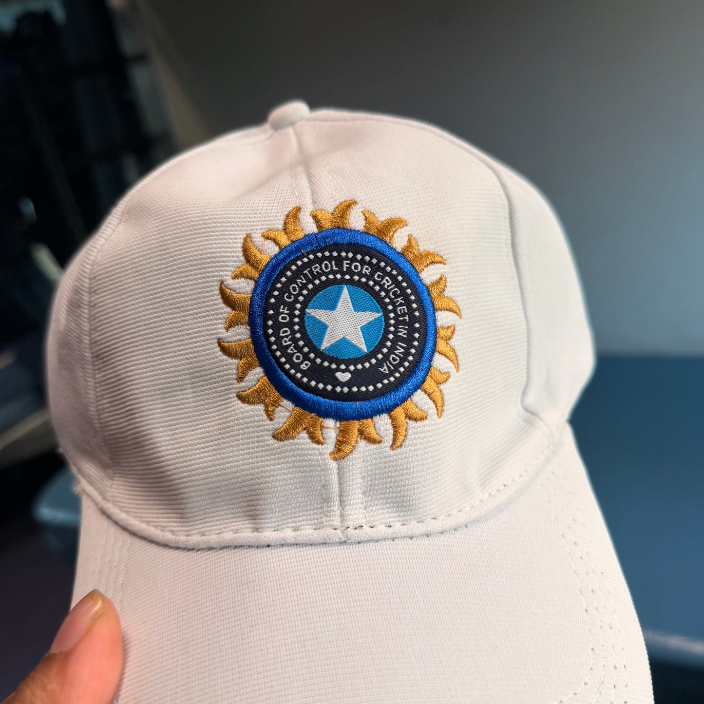BCCI White Colour Cricket Embroidered Cap