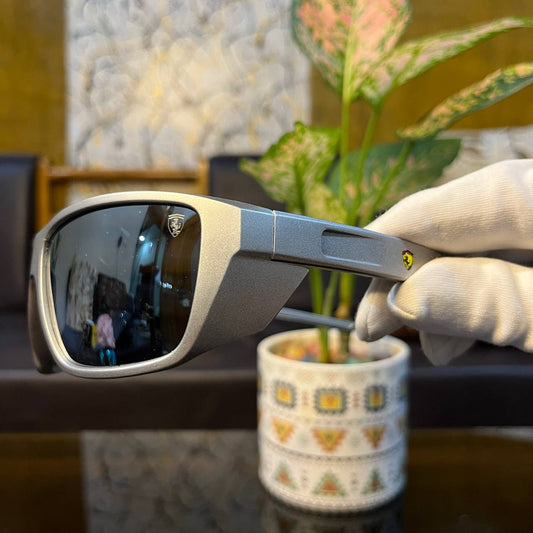 Ferrari Scuderia Silver Colour Premium High Quality Sunglasses