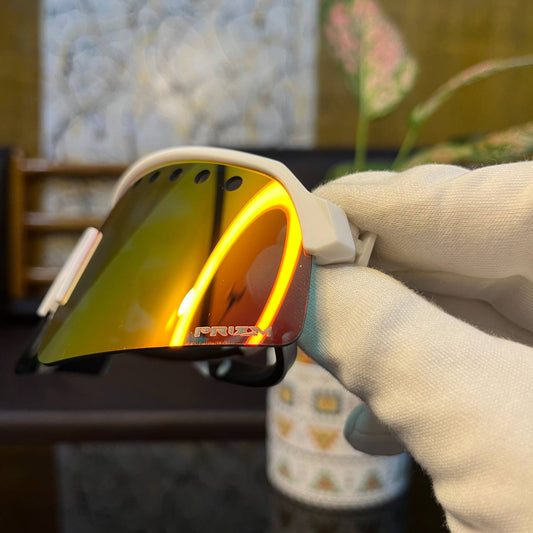 Sweep Vented White Mercury Colour Premium Sports Sunglasses