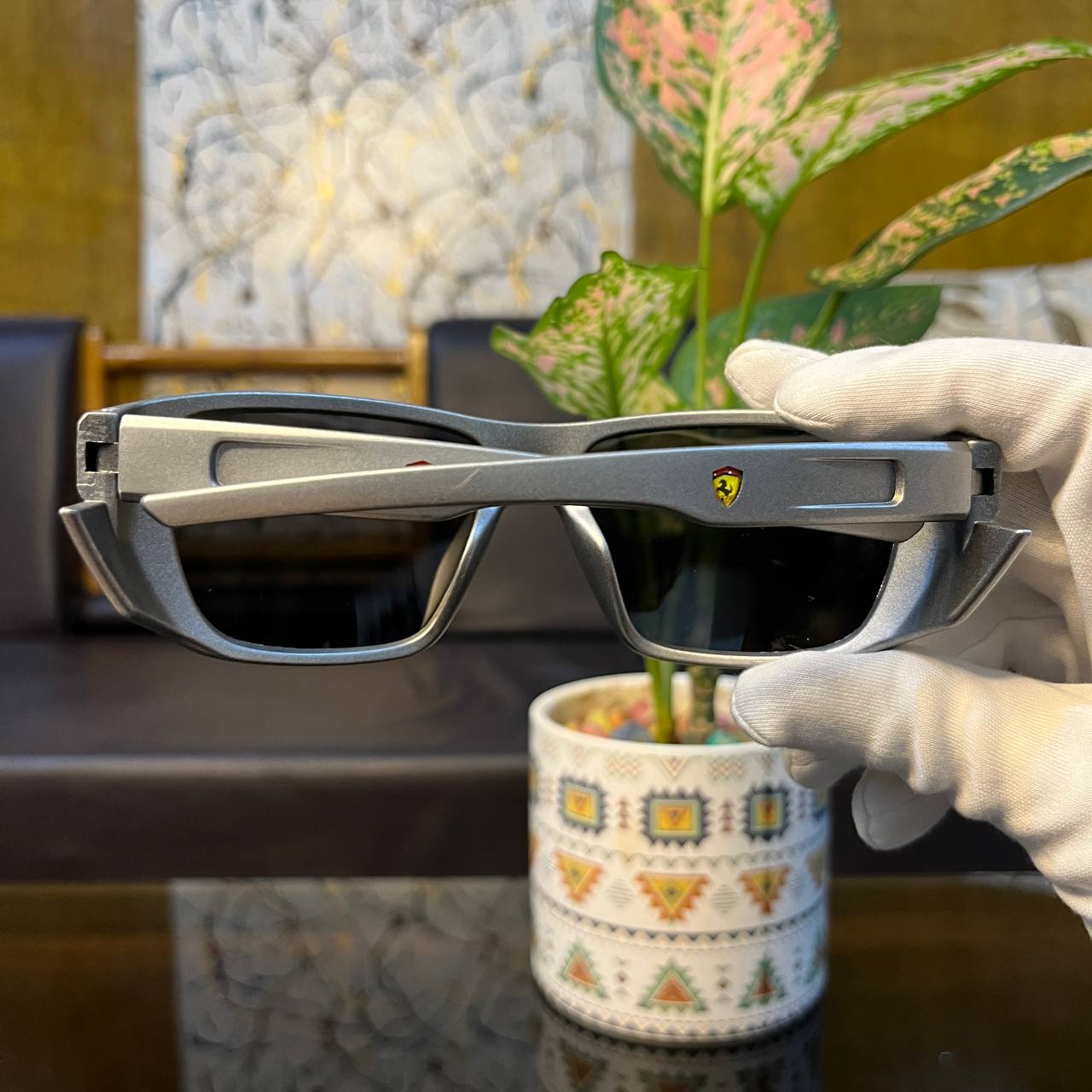 Ferrari Scuderia Silver Colour Premium High Quality Sunglasses