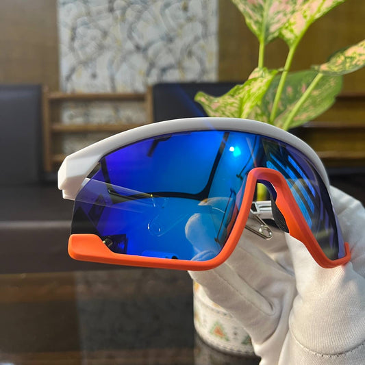 BXTR Orange-White Sunglass High Quality Premium Unisex Sports Sunglass