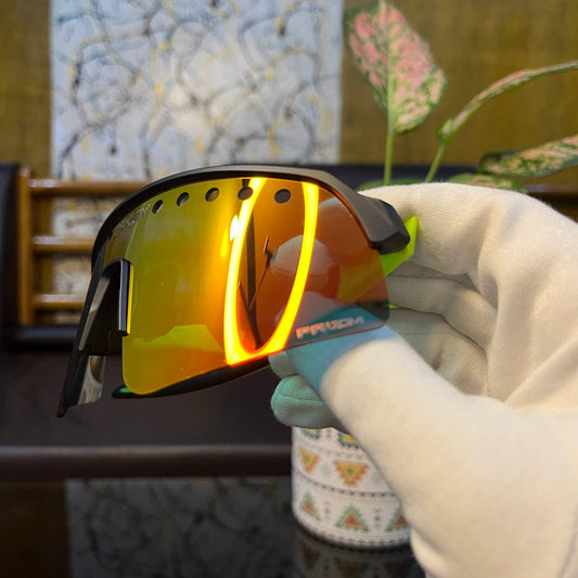 Sweep Vented Light Green Colour Premium Sports Sunglasses