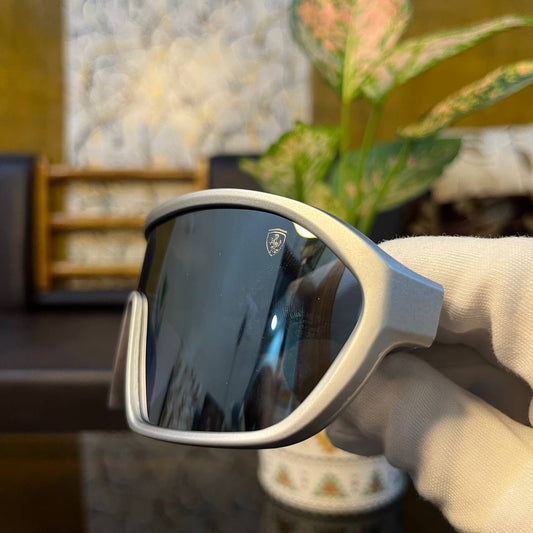 Ferrari Big Full Silver Colour Premium High Quality Sunglasses