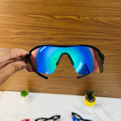 Green-Black Color SS Non Polarised Sports Sunglasses For Men Women Kids, Outdoor Cricket Cycling Running Hiking Fishing Sunglasses