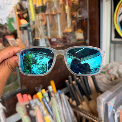 OAKLEY Trans-Aqua-Blue Rectangle Frame Light Weight Premium Sunglasses