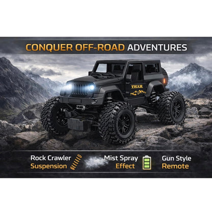RC Thar Roxx Climber High Speed With Mist Spray Led Light, 2WD, Type-C Charing, 75ft Range