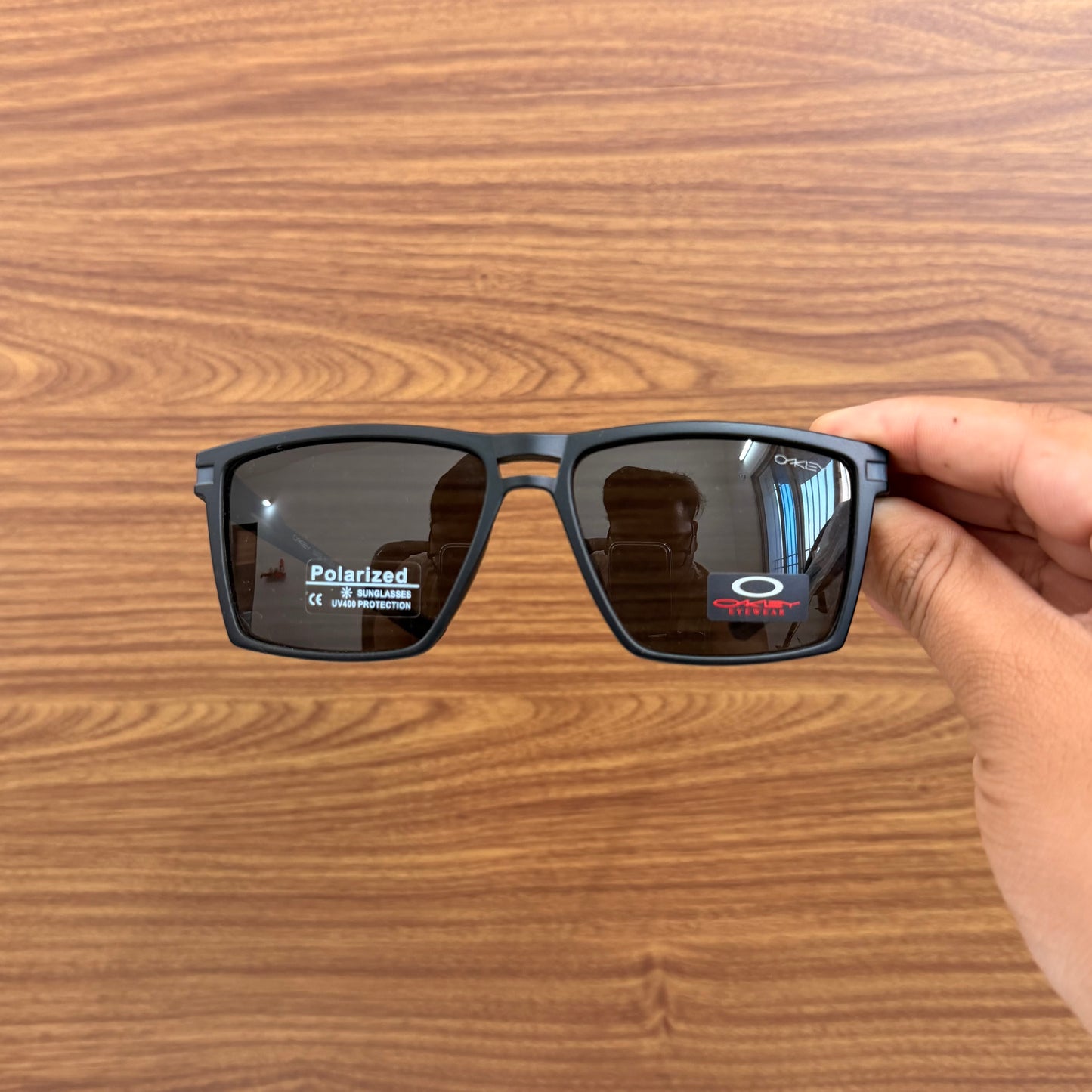 Oakley light weight Super Comfortable Rectangular Frame Sunglasses With Free cover - Black Colour