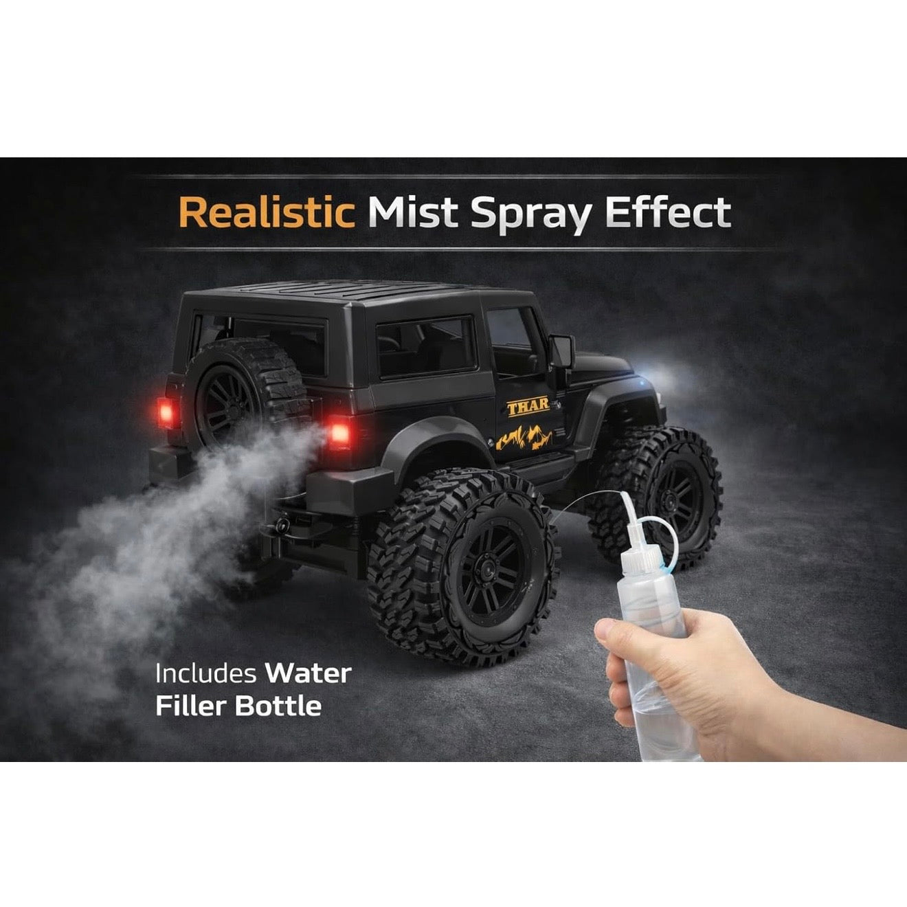 RC Thar Roxx Climber High Speed With Mist Spray Led Light, 2WD, Type-C Charing, 75ft Range