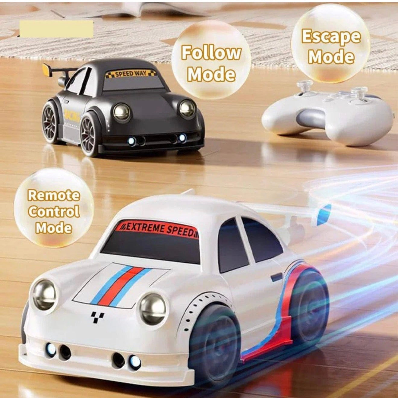 Mini RC Drift Car | 2.4G Remote Control Racing | 360° Drift & Stunt, LED Lights, Sound Effects, Follow Me Mode, Escape Mode, Sensor Control, Auto Demo | Gift for Boys & Girls