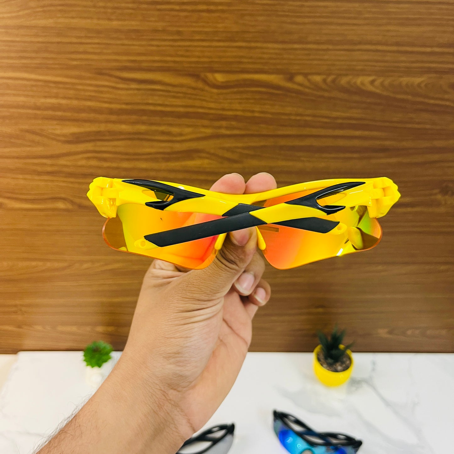 Yellow Color SS Non Polarised Sports Sunglasses For Men Women Kids, Outdoor Cricket Cycling Running Hiking Fishing Sunglasses