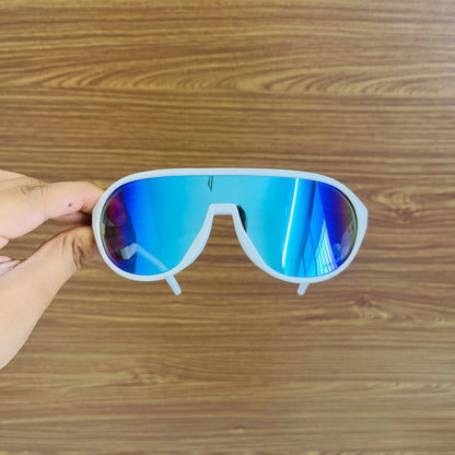 Full Frame White Blue Colour New High Quality Premium Unisex Sports Sunglass