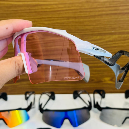 Stunt Wings White-Pink Prizm Lens Premium Sports Sunglasses  | Comes With New Hyper Grip Technology | Non Foldable Straps | Highly Stable | Latest Collection