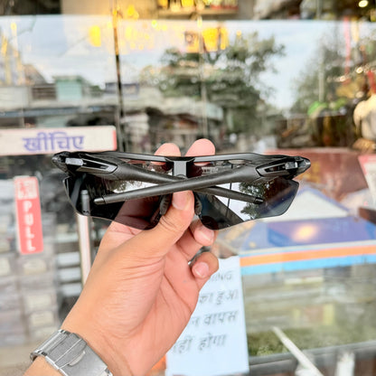 Radar All Black Premium Branded Stylish Sunglasses For Men & Women | 100% UV Protection Shades | Cricket Sports Cycling Driving Trekking & More