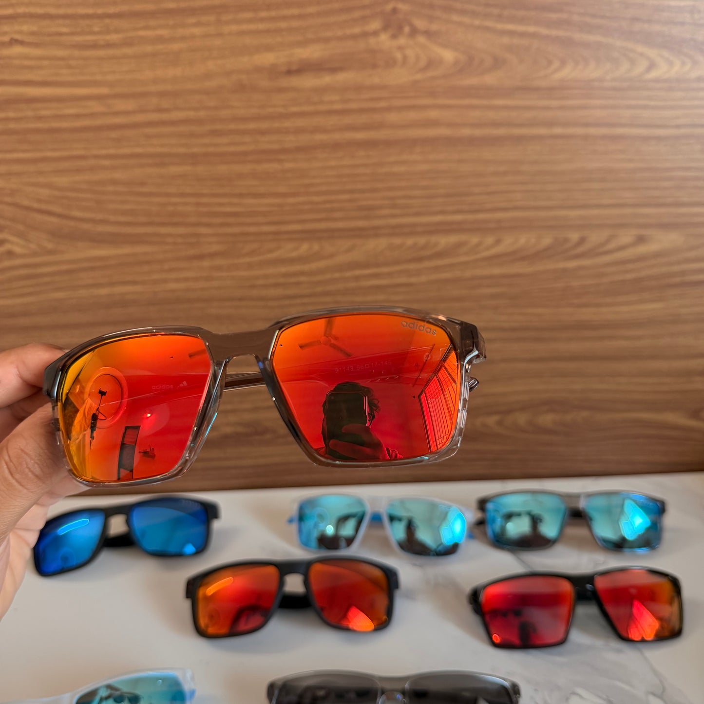 Adidas Black Mercury Polarised Premium Rectangle Frame Sports Sunglass with Free Sunglasses Cover