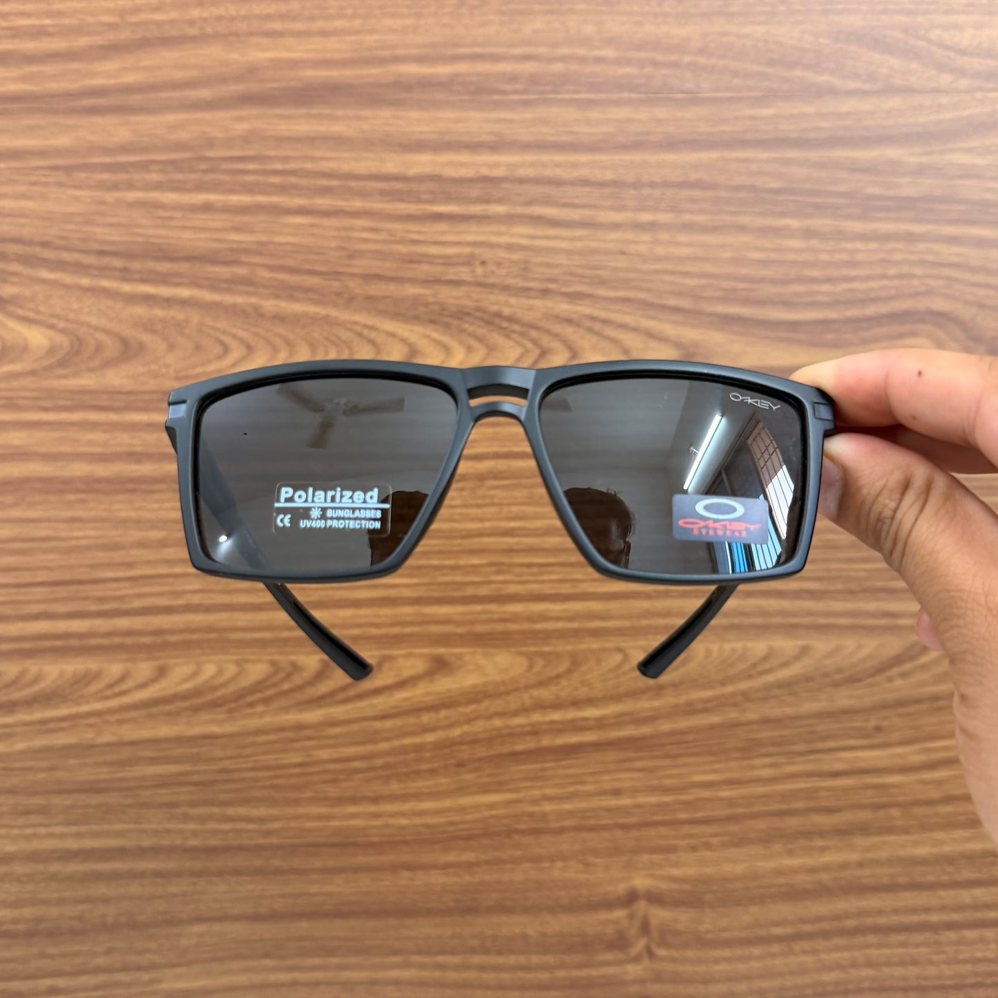 Oakley light weight Super Comfortable Rectangular Frame Sunglasses With Free cover - Black Colour