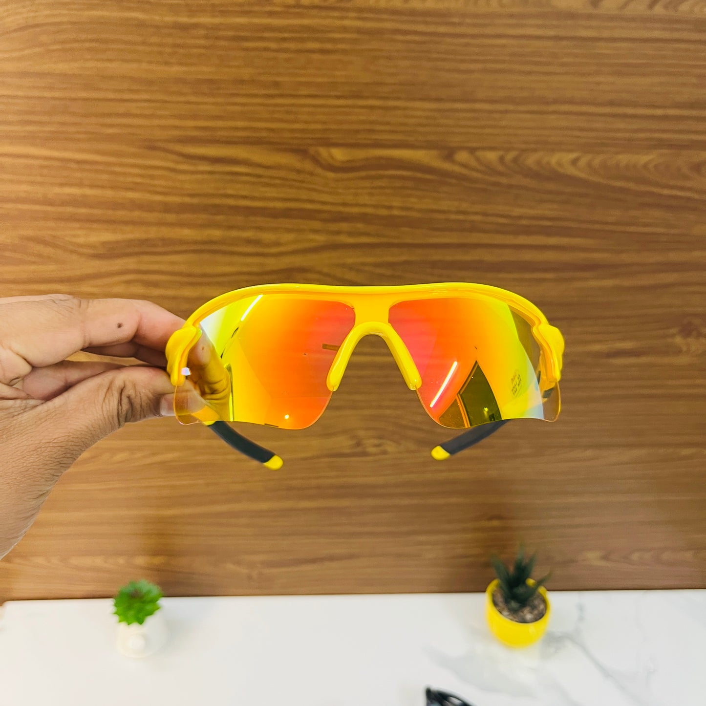 Yellow Color SS Non Polarised Sports Sunglasses For Men Women Kids, Outdoor Cricket Cycling Running Hiking Fishing Sunglasses