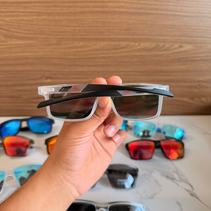 Adidas Trans Mercury Polarised Premium Rectangle Frame Sports Sunglass with Free Sunglasses Cover