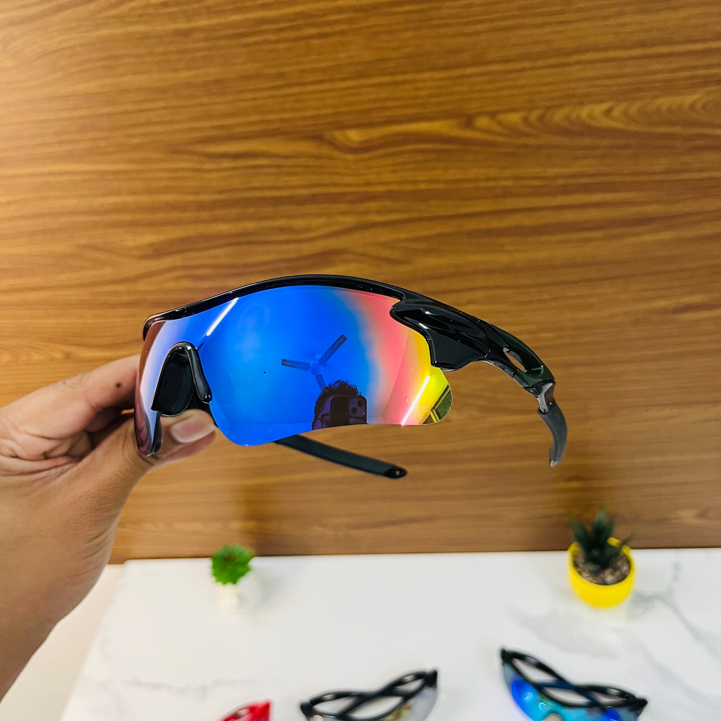 Green-Black Color SS Non Polarised Sports Sunglasses For Men Women Kids, Outdoor Cricket Cycling Running Hiking Fishing Sunglasses