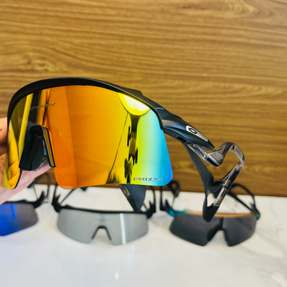 Stunt Wings Black-Mercury Prizm Lens Premium Sports Sunglasses  | Comes With New Hyper Grip Technology | Non Foldable Straps | Highly Stable | Latest Collection
