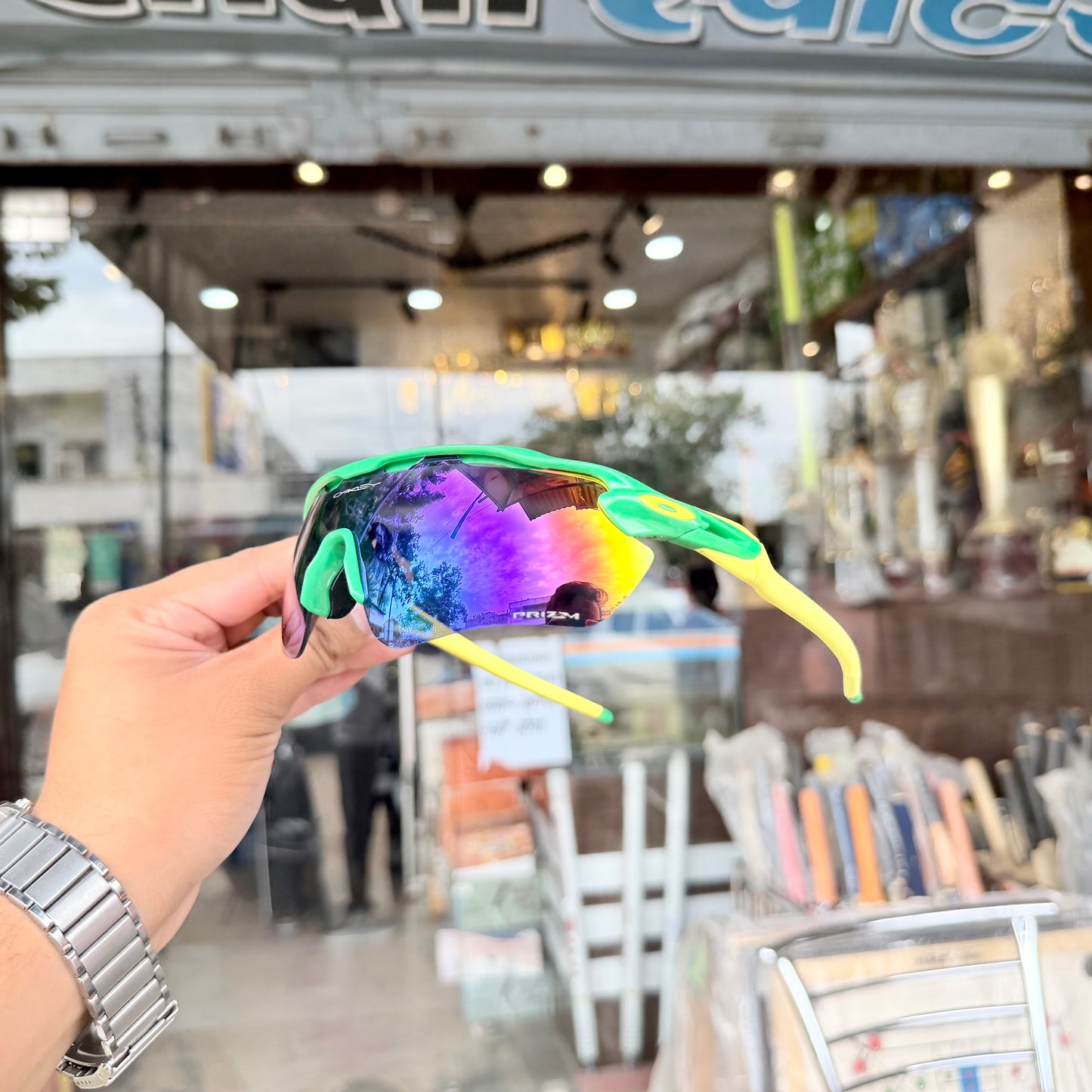 Radar Green-Yellow Premium Branded Stylish Sunglasses For Men & Women | 100% UV Protection Shades | Cricket Sports Cycling Driving Trekking & More