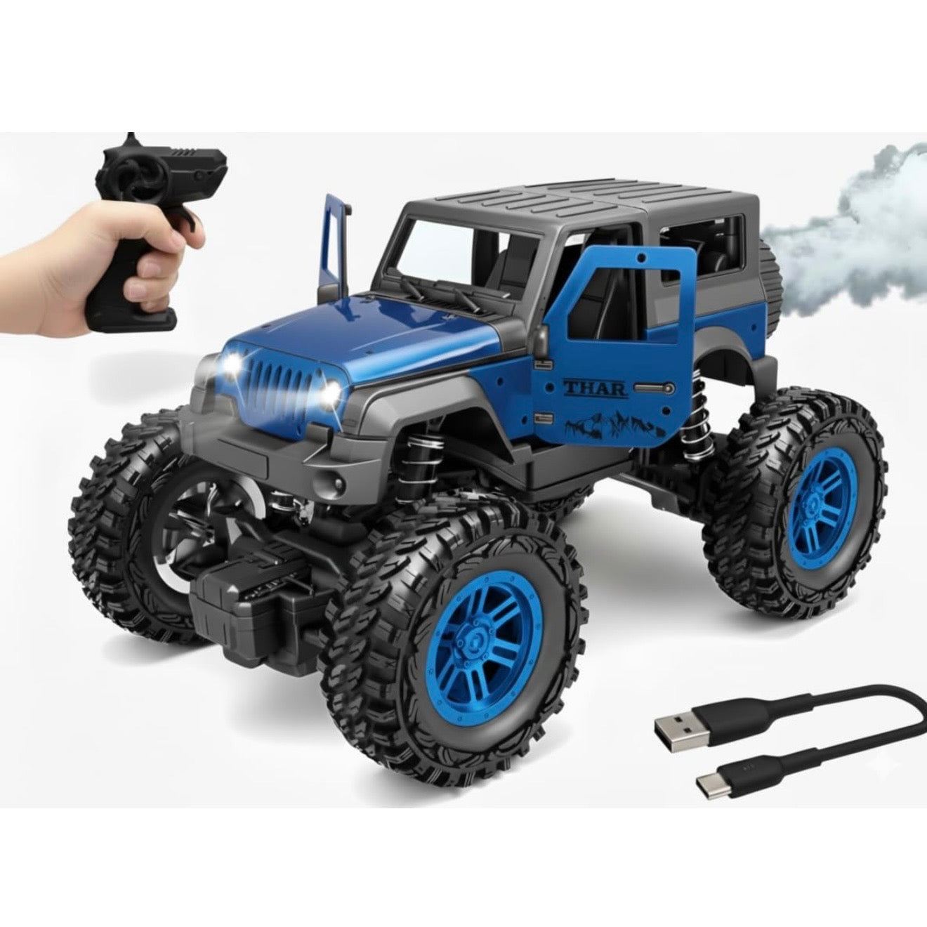 RC Thar Roxx Climber High Speed With Mist Spray Led Light, 2WD, Type-C Charing, 75ft Range