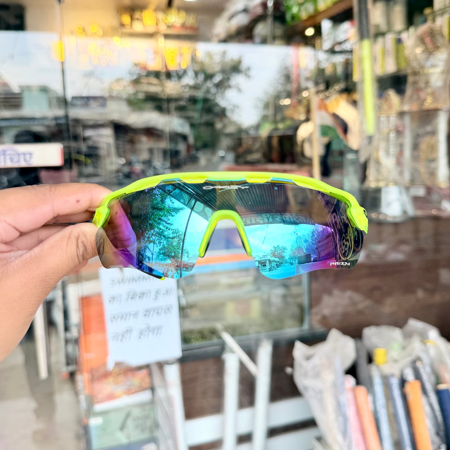 Radar Neon-Green-Aqua Premium Branded Stylish Sunglasses For Men & Women | 100% UV Protection Shades | Cricket Sports Cycling Driving Trekking & More