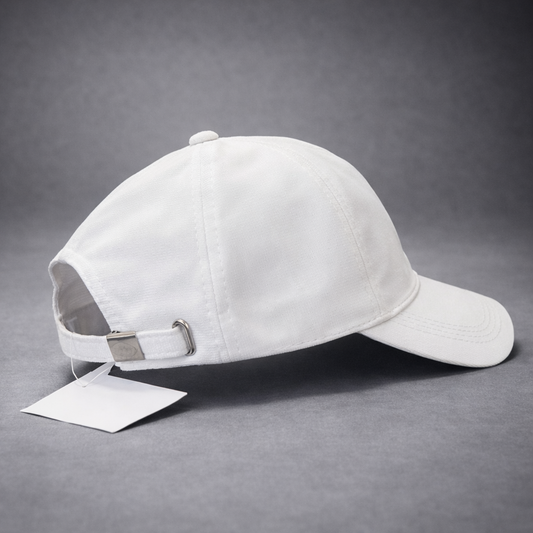 White Colour Sports Cap Cotton Fabric Best Unisex Sports Cap