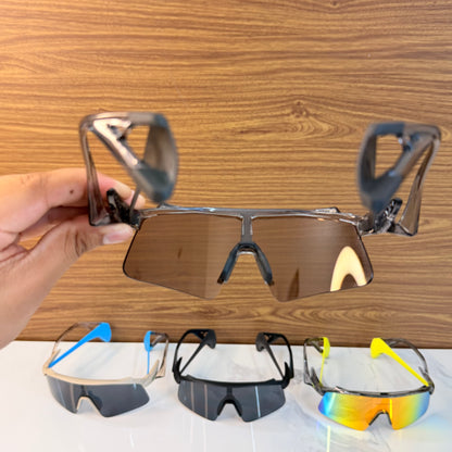 Stunt Wings Trans Gold Prizm Lens Premium Sports Sunglasses  | Comes With New Hyper Grip Technology | Non Foldable Straps | Highly Stable | Latest Collection