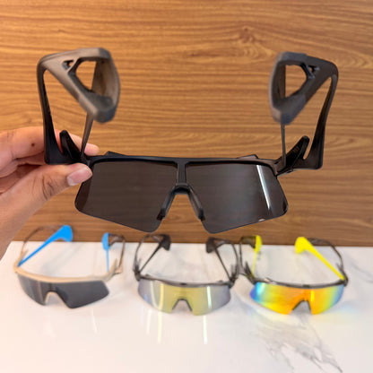 Stunt Wings Black Prizm Lens Premium Sports Sunglasses  | Comes With New Hyper Grip Technology | Non Foldable Straps | Highly Stable | Latest Collection