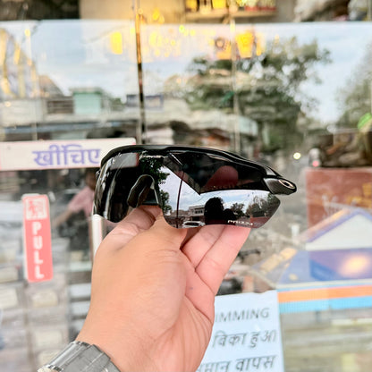 Radar All Black Premium Branded Stylish Sunglasses For Men & Women | 100% UV Protection Shades | Cricket Sports Cycling Driving Trekking & More