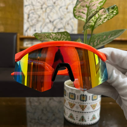 Hydra Orange Golden Premium Unisex Sports Sunglass