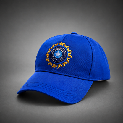 BCCI Blue Colour Cricket Embroidered Cap