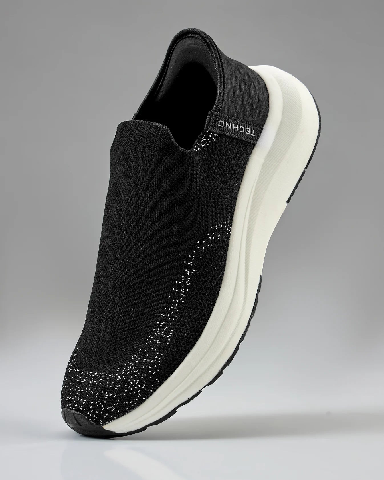 Technosports Free-Hands Shoes with NITRO-LITE. Highly Comfortable Slip in Shoes. (Black Colour)