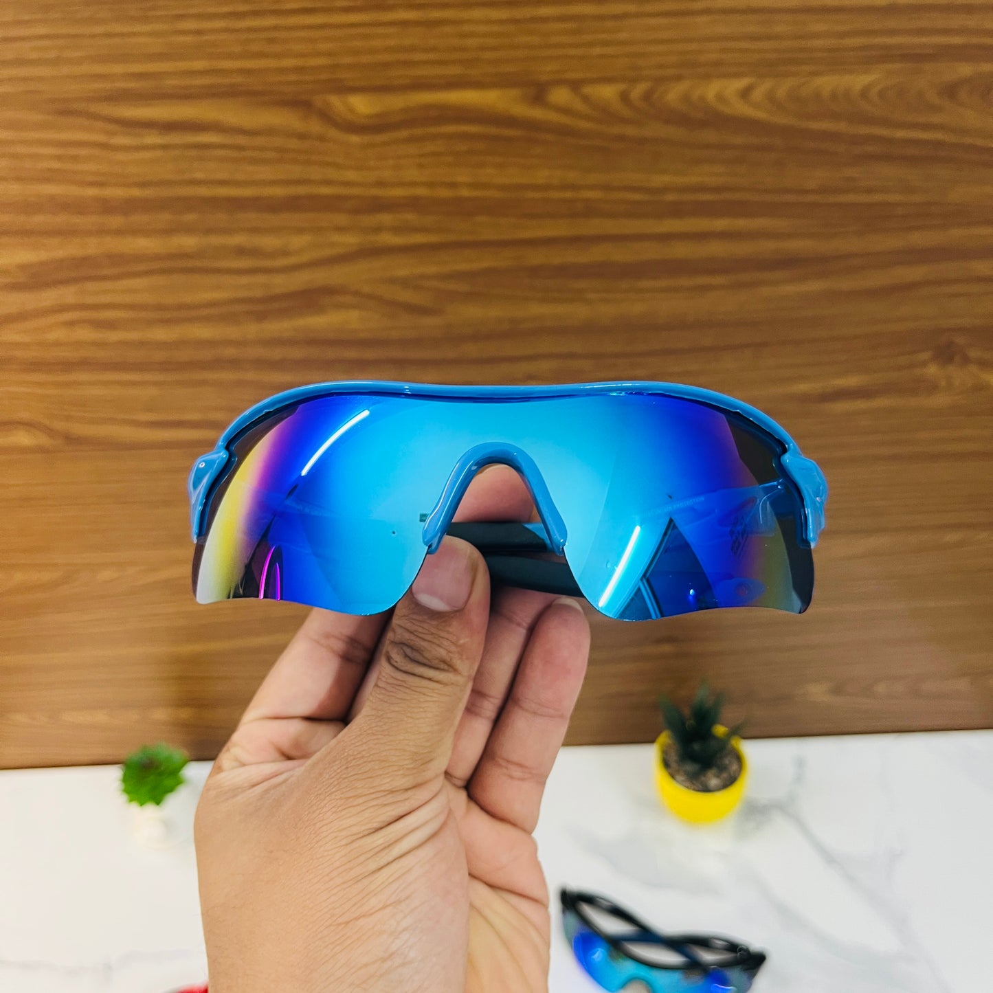 Blue-Blue Color SS Non Polarised Sports Sunglasses For Men Women Kids, Outdoor Cricket Cycling Running Hiking Fishing Sunglasses