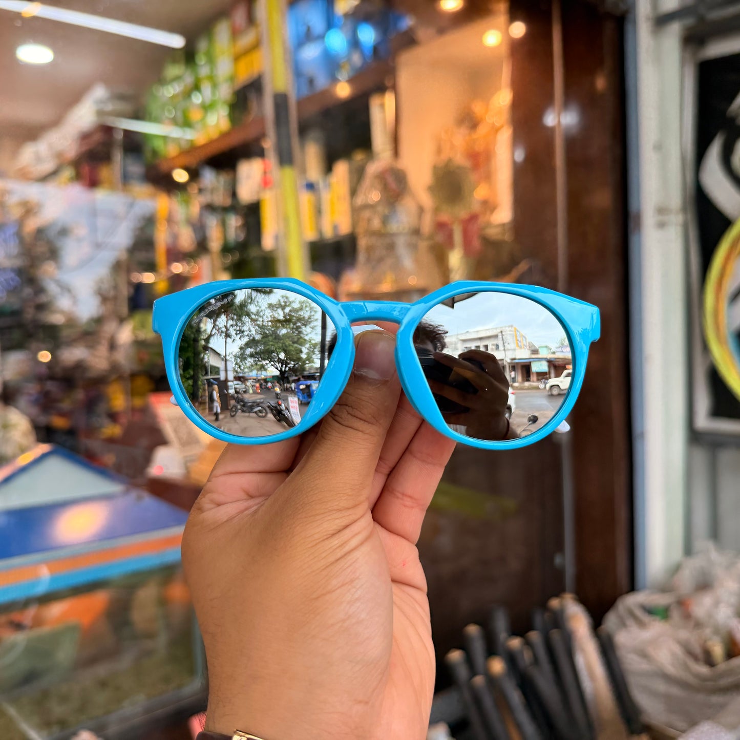 OAKLEY HSTN Light Blue With Silver Lens Premium Sunglasses