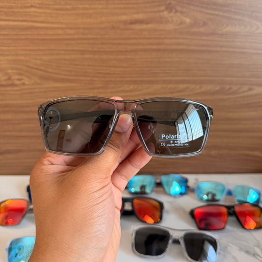 Nike Trans Black Polarised Premium Rectangle Frame Sports Sunglass with Free Sunglasses Cover