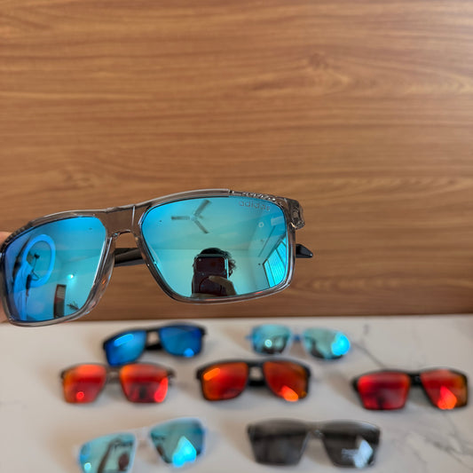 Adidas Black Blue Polarised Premium Rectangle Frame Sports Sunglass with Free Sunglasses Cover