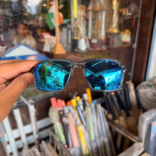 Nike Blue Polarised Premium Rectangle Frame Sports Sunglass with Free Sunglasses Cover