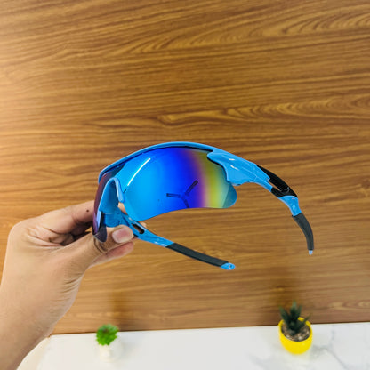 Blue-Blue Color SS Non Polarised Sports Sunglasses For Men Women Kids, Outdoor Cricket Cycling Running Hiking Fishing Sunglasses