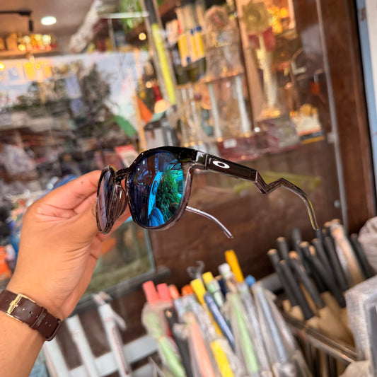 OAKLEY HSTN Glossy Black-Blue Premium Sunglasses