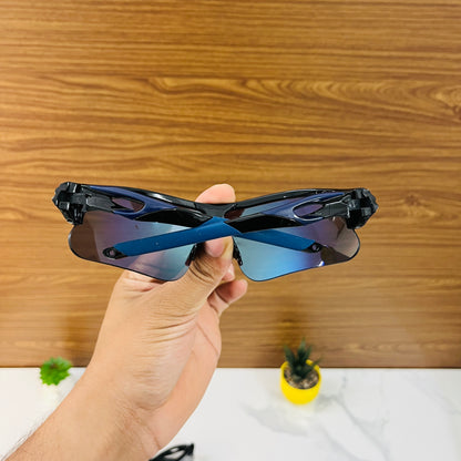 Black-Blue Color SS Non Polarised Sports Sunglasses For Men Women Kids, Outdoor Cricket Cycling Running Hiking Fishing Sunglasses