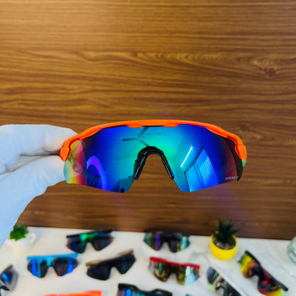 Radar Orange-Blue Premium Sports Sunglasses