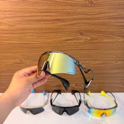 Stunt Wings Trans Gold Prizm Lens Premium Sports Sunglasses  | Comes With New Hyper Grip Technology | Non Foldable Straps | Highly Stable | Latest Collection