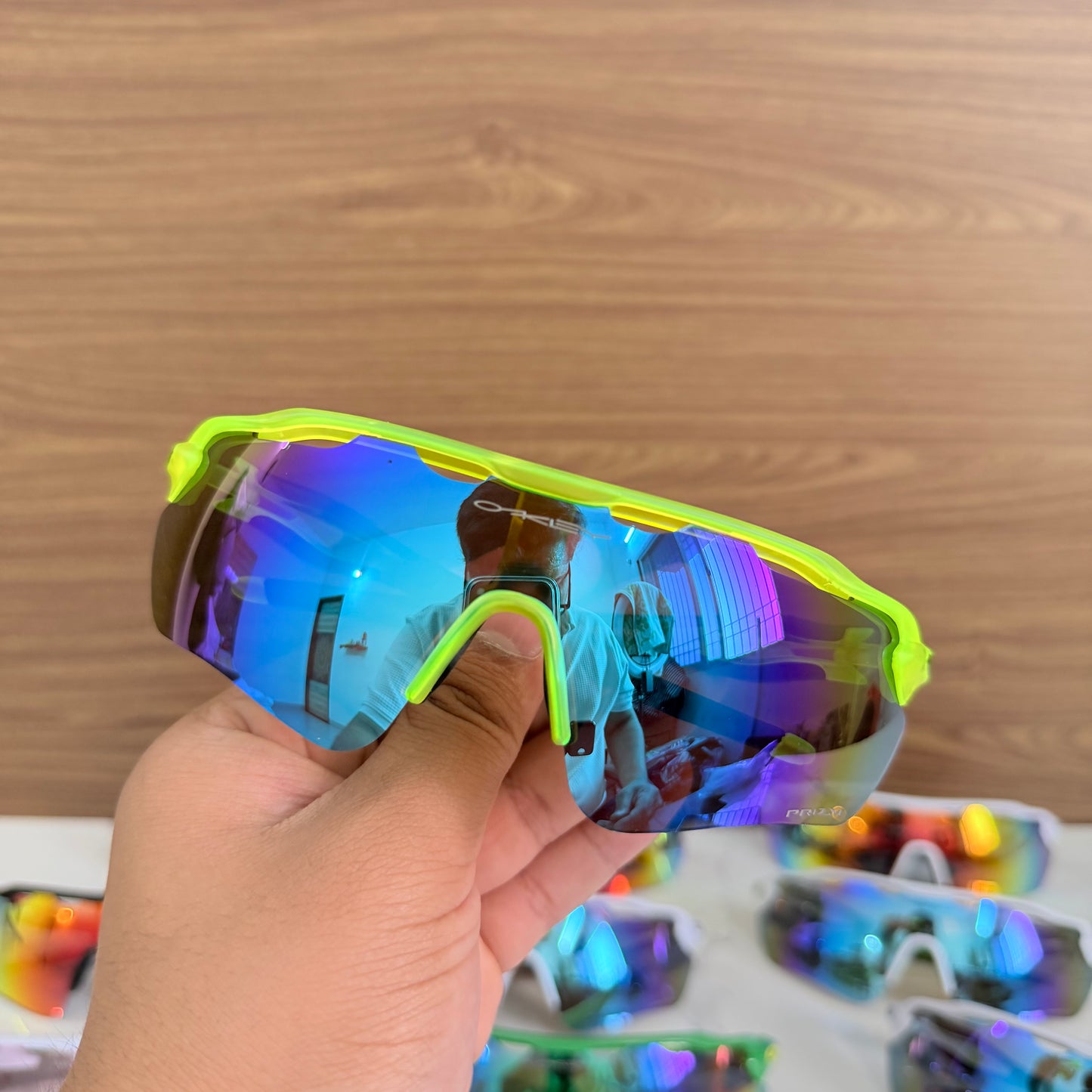 Radar Neon-Green-Aqua Premium Branded Stylish Sunglasses For Men & Women | 100% UV Protection Shades | Cricket Sports Cycling Driving Trekking & More